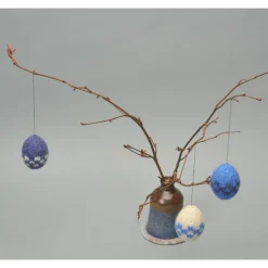 3 Ostereier gestrickt gefilzt Osterdeko
