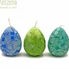 3 Ostereikerzen Mosaik blau, grün und türkis