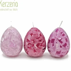 3 Ostereikerzen Mosaik LilaRotErika