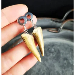 1 Paar Ohrringe, Edelstahl und Horn, Auswahl