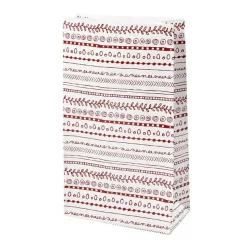 8 Papiertüten Kritzeleien rot/weiß| H21cm - 6 x 12cm Geschenktüte Weihnachten Adventskalender DIY
