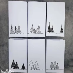 6 Papiertüten mit Tannenbäumen als Geschenktüten, Adventskalendertüten oder Lichtertüten (2)