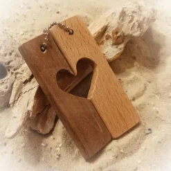 2 personalisierbare Partner Schlüsselanhänger Herzen, Hochzeit Jubiläum