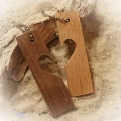 2 personalisierbare Partner Schlüsselanhänger Herzen, Hochzeit Jubiläum