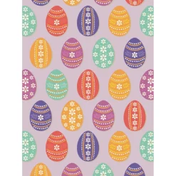 3 Postkarten Geblümte Ostereier, farbenfrohes Folklore-Muster zur Osterzeit