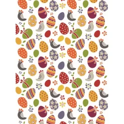 3 Postkarten Ostereier & Hühner, farbenfrohes Muster zur Osterzeit