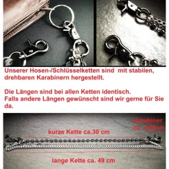 3 reihige Hosenkette, Schlüsselkette, Portemonnaie Kette