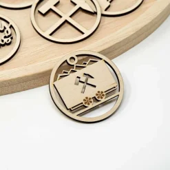 6 Ruhrpott Holzanhänger – Weihnachtsset | Pott Weihnachtsschmuck Motiv | Holz Baumschmuck