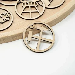 6 Ruhrpott Holzanhänger – Weihnachtsset | Pott Weihnachtsschmuck Motiv | Holz Baumschmuck