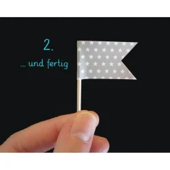18 selbstklebende Cupcake | Deko Wimpel | Sternchen