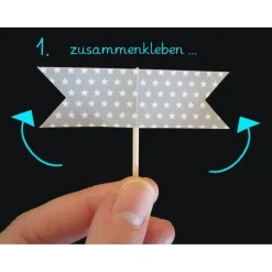 18 selbstklebende Cupcake | Deko Wimpel | Sternchen