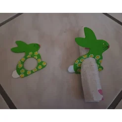 2 Serviettenringe Hase, grün
