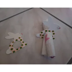 2 Serviettenringe Hase, weiß