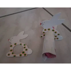 2 Serviettenringe Hase, weiß