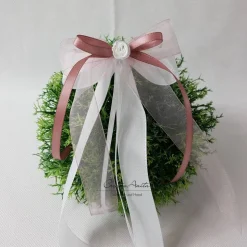 10 St. Autoschleifen in ALTROSA WEIß oder CREME - Antennenschleifen zur Hochzeit