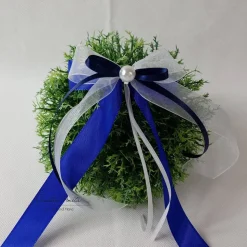 10 St. Autoschleifen in BLAU mit WEIß oder CREME Antennenschleifen zur Hochzeit