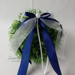 10 St. Autoschleifen in DUNKELBLAU WEISS oder CREME Antennenschleifen