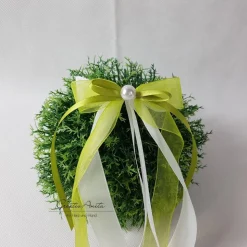 10 St. Autoschleifen in MAIGRÜN mit WEISS oder CREME - Antennenschleifen zur Hochzeit