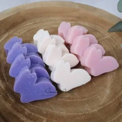 4 St. Hasen Seifenhasen Schafmilchseife in lila - Ostergeschenk