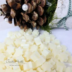 50 St. Seifensterne CLASSIC - NATUR - im Organzasäckchen - Gastgeschenke - Adventskalenderfüllung - Schafmilchseife