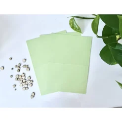 30 Stück Kartenset Klappkarten aus Kraftpapier in blau, grün und gelb