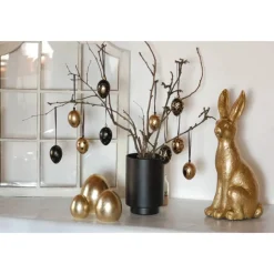 10 Stck. Ostereier schwarz gold