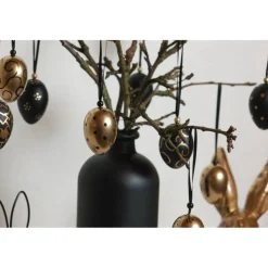 10 Stck. Ostereier schwarz gold