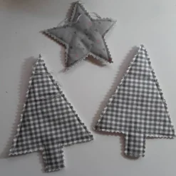 1 Stern klein und 2 Bäumchen Weihnachten zum Aufhängen, Set 13