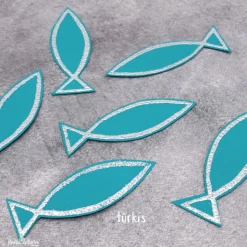 20 Streuteile Deko Fische – Handgemachte Tischdeko für Konfirmation, Kommunion, Taufe & Firmung