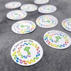 20 Streuteile Deko Kommunion - Mit Jesus auf dem Weg -