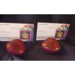 2 Tischkartenhalter ,Herzen,Keramik, Hochzeit,Taufe,Konfirmation, Kommunion,Geburtstag