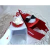 2 Tortenstücke in rot/weiß für Geldgeschenk/Gastgeschenk zur Hochzeit