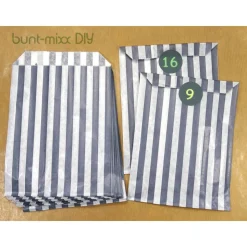 24 Tüten und Sticker Adventskalender grau weiß pastell bunt, SET Papiertüten Aufkleber