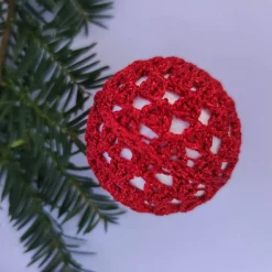 6 umhäkelte Weihnachtsbaumkugeln