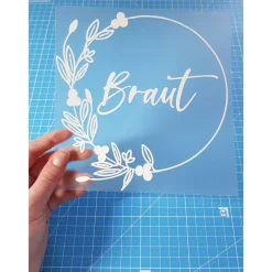 8 versch. pers. Jeansjackenaufdruck Braut/Hochzeit/Verlobung/ Get Ready/weiß Blumenmuster/Ringe/Eukalyptus /Bü