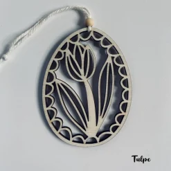 7 verschiedene Eieranhänger aus Holz, Holzeier als Dekoration oder Geschenk zu Ostern, filigrane gelaserte Eier