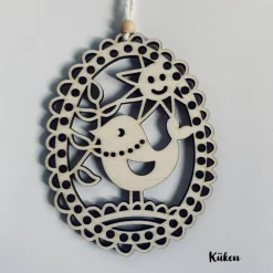 7 verschiedene Eieranhänger aus Holz, Holzeier als Dekoration oder Geschenk zu Ostern, filigrane gelaserte Eier