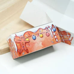 10 Weihnachten Geschenkverpackung, Lebkuchen | Weihnachtsbox zum selbst Beschriften  | Lebkuchenhaus Box