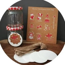 6 weihnachtliche Einmachgläser inkl. Etiketten für handmade Geschenke