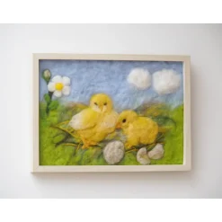 * WOLLBILD OSTERN aus Wolle, Farbe Bunt, Osterzeit