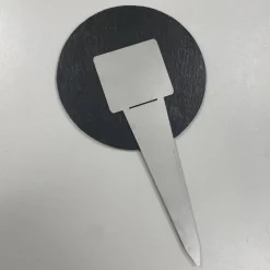 20 x 20 cm runde Schiefertafel mit Gravur & Foto – personalisierter Gedenkstein, wetterfest als Grabschmuck