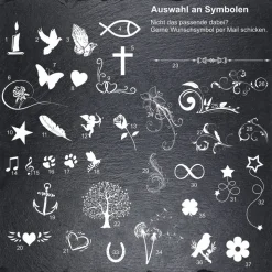 15 x 17 cm Schieferherz mit Gravur – personalisierter Gedenkstein mit Foto & Wunschtext als wetterfester Grabschmuck