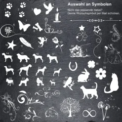 30 x 20 cm Wolke Schiefertafel mit Gravur – Personalisierter Gedenkstein mit Foto & Wunschtext – Tiere