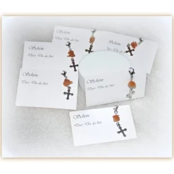 6 x Gastgeschenke Aventurin mit Kreuzchen für Taufe, Kommunion