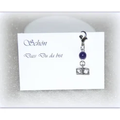 6 x Gastgeschenke Jadeperlchen und Buch mit Taube und Kreuz, Taufe, Kommunion