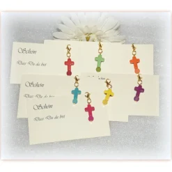 7 x Gastgeschenke Kreuzchen Taufe, Kommunion, Konfirmation, Give Away Kreuze mit Kärtchen