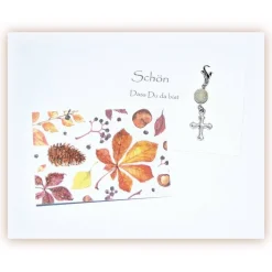 8 x Gastgeschenke Kreuzchen mit Achat für Taufe und Kommunion