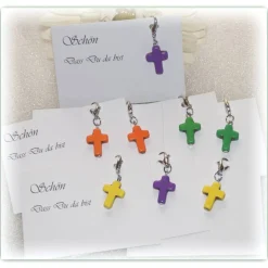 8 x Gastgeschenke Kreuzchen Taufe, Kommunion, Konfirmation, Give Away Kreuze mit Kärtchen