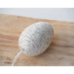 3 x OSTEREIER Deko, Vintage- und Landhausstil, Osterzeit, Handmade, Creme, Rosé, Gold, ca 6 cm