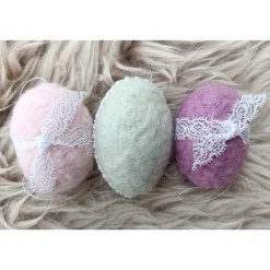 6 x OSTEREIER PASTELL, 100% Wolle, ohne Styroporkern, Filzeier, Deko, Naturmaterial weiche Wolle, Handangefertigt